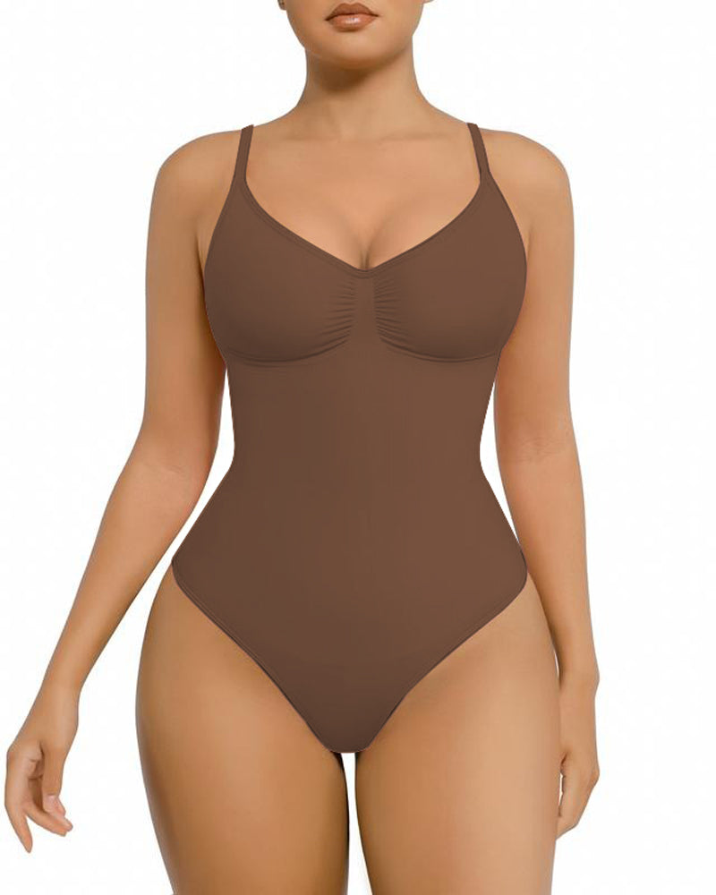 Seamless Covered Bust Jumpsuit Slimming Thong Bodysuit