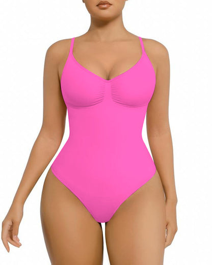 Seamless Covered Bust Jumpsuit Slimming Thong Bodysuit