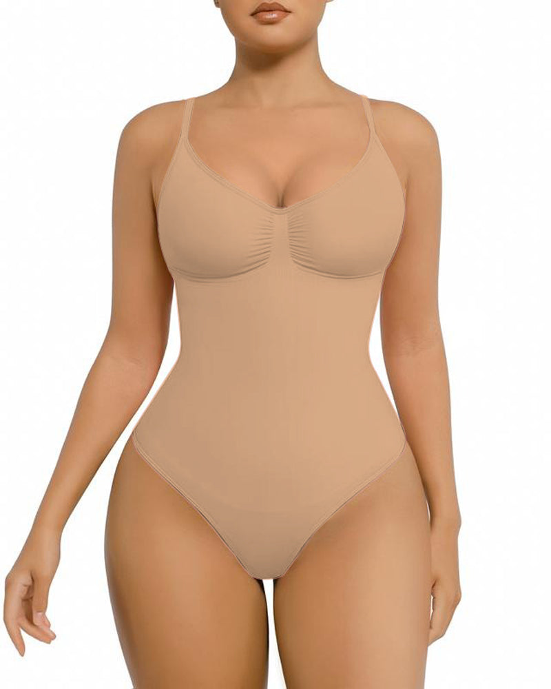 Seamless Covered Bust Jumpsuit Slimming Thong Bodysuit